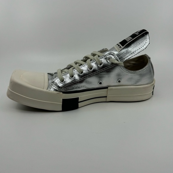 Converse Rick Owens x TURBODRK Chuck 70 Low Color Silver Lacquer SZ 7 Men’s - Picture 5 of 12